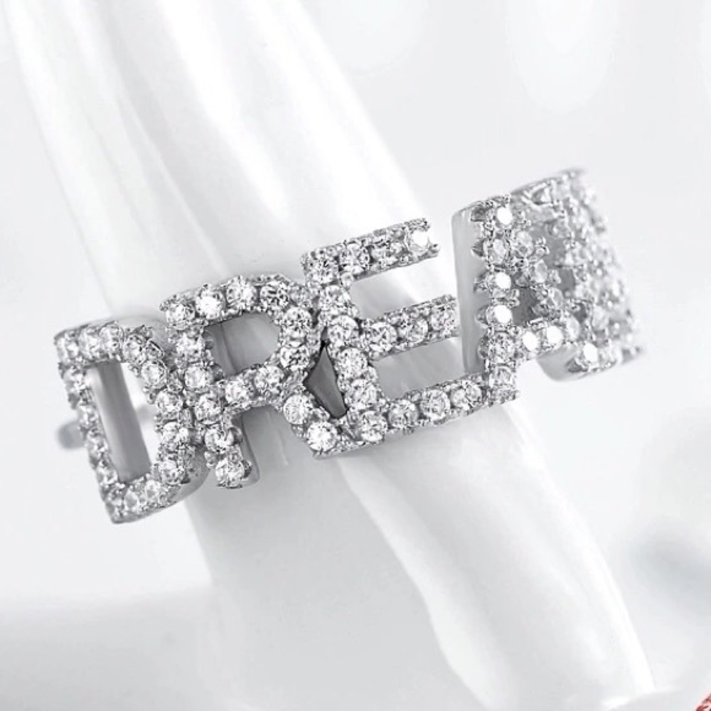 925 SS Letters Ring - Picture 2 of 6